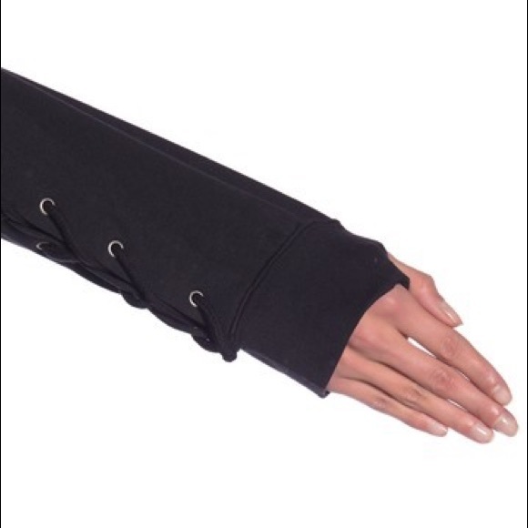 NWT Peace Love World Lace-Up Sleeve Zip Up Hoodie - Picture 5 of 5